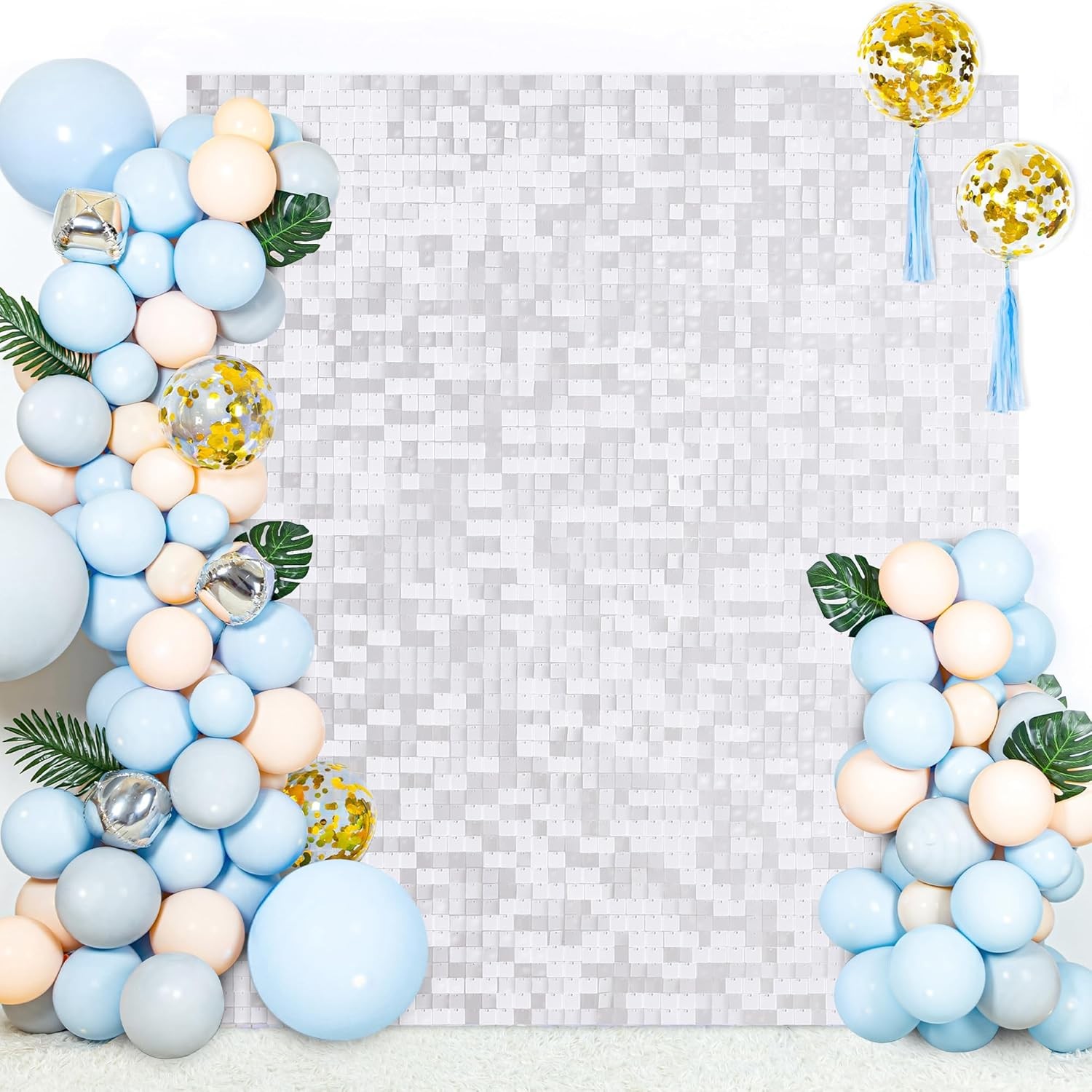 Matte White Shimmer Wall Backdrop Panels 30 6FTx5FT,