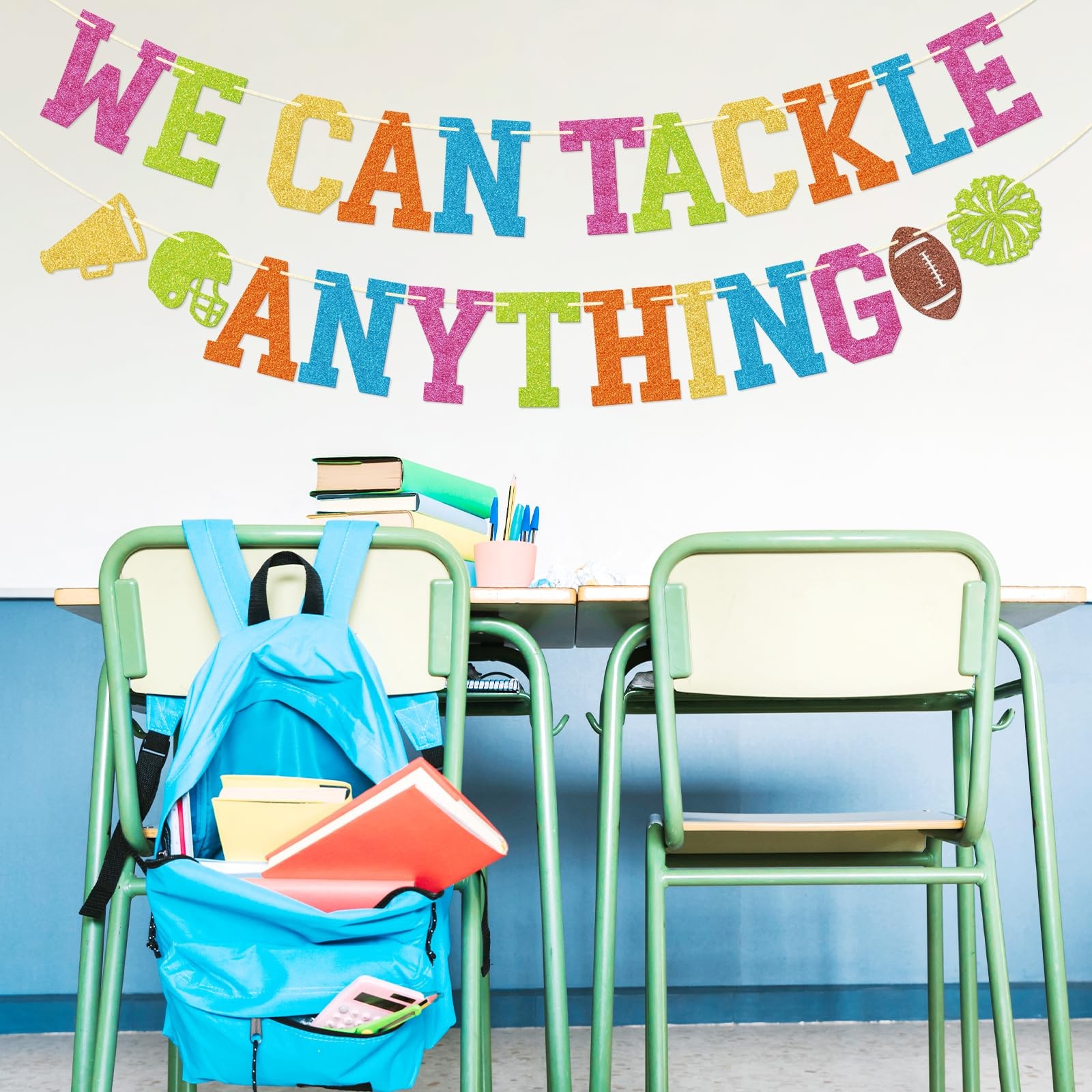 Football Classroom Banner – We Can Tackle Anything Football Decorations – Spo…