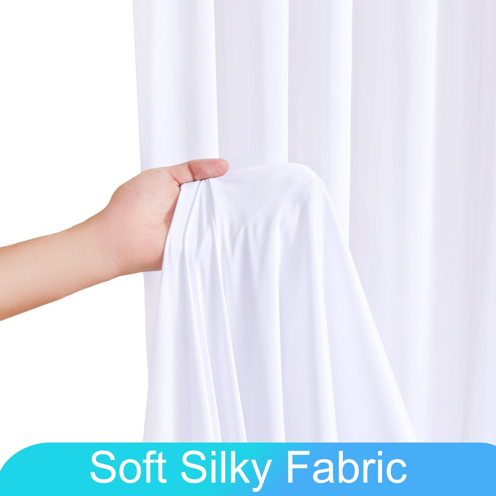 10ft x 7ft White Backdrop Curtain for Parties Wedding White Free Backdrop Dra…
