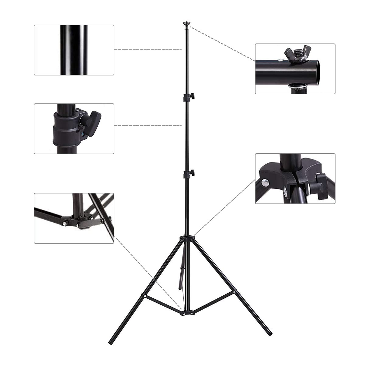 Photo Video Studio Photography Backdrop Stand, 8 x 8 ft Adjustable Photo Back…