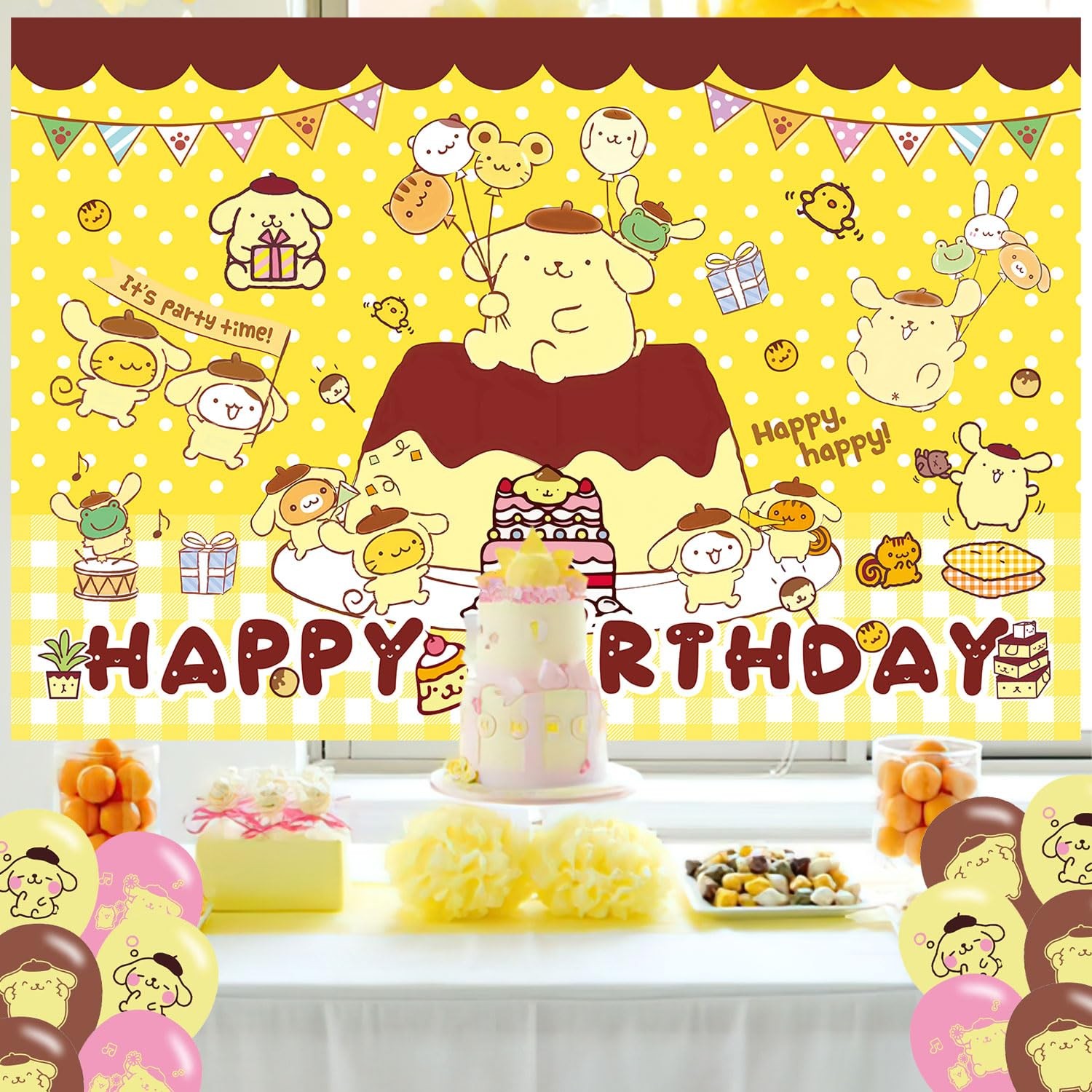 Cartoon Dog Birthday Party Decoration,Kawaii Party Photo Background 5 x 3 FT …