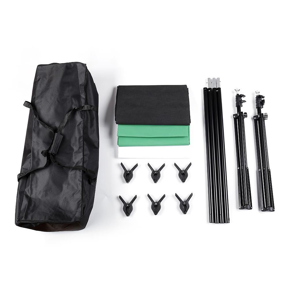3 Colors Non-woven Backdrop + 2*3m Stand Photography Background Photo Kit Set