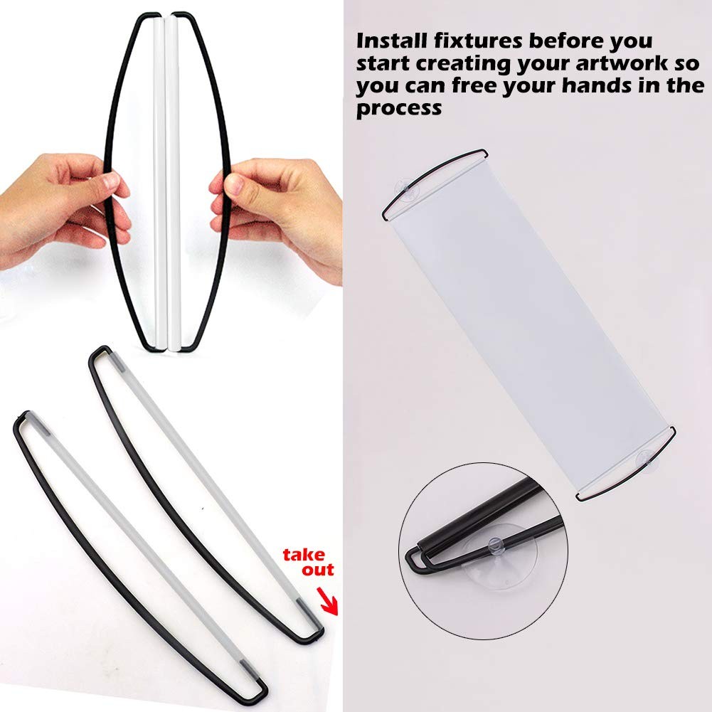 DIY Vinyl Blank Banner Kit,Reusable Handheld Pocket Dry Erase Custom White Ba…