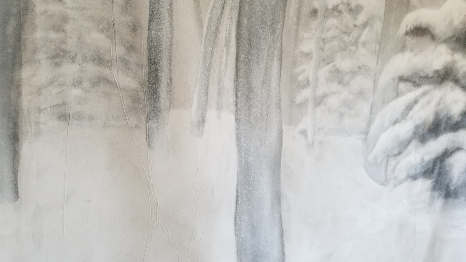 Snow / Winter / Forest Scene _ Airbrushed Muslin Photography Backdrop_Detailed