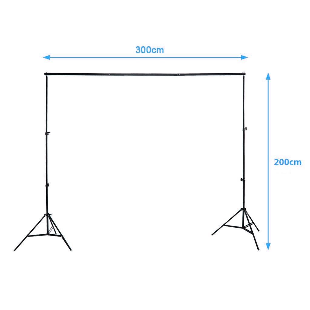 Kshioe Photography 10ft Backdrop Stand Kit 1.6*3m Green Screen Black White Clamp