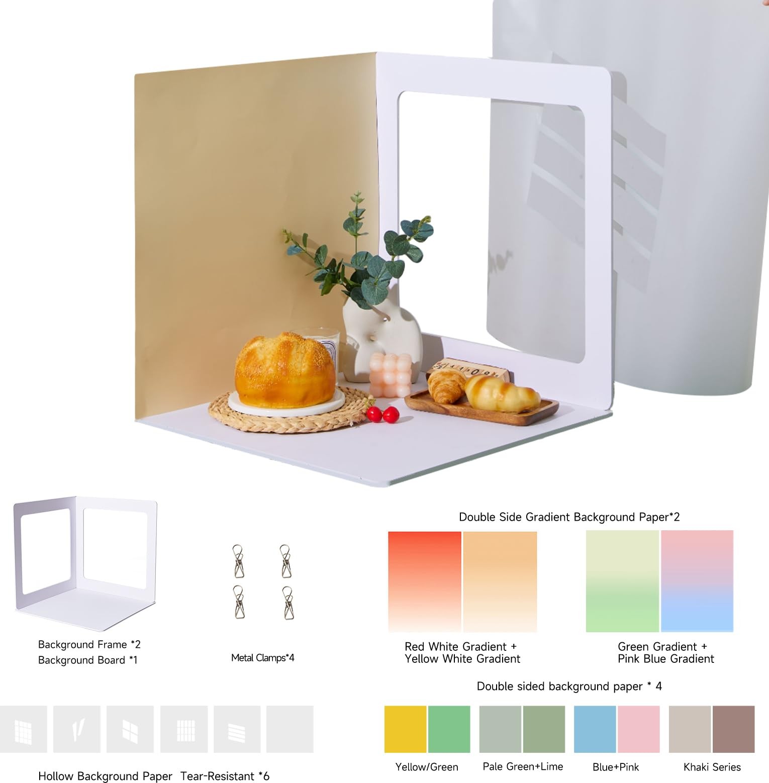 4×14 Inch Backdrop Board Kit for Product, Food, Jewelery, Makeup Photography