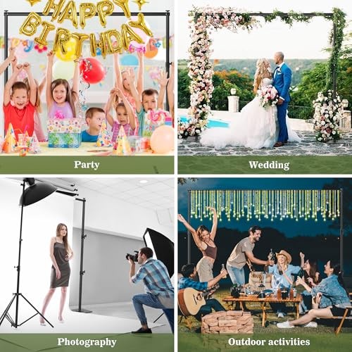 Square Backdrop Stand 6.5×10 ft, Adjustable Photo Backdrop Stand Kit, 10×6.5 ft