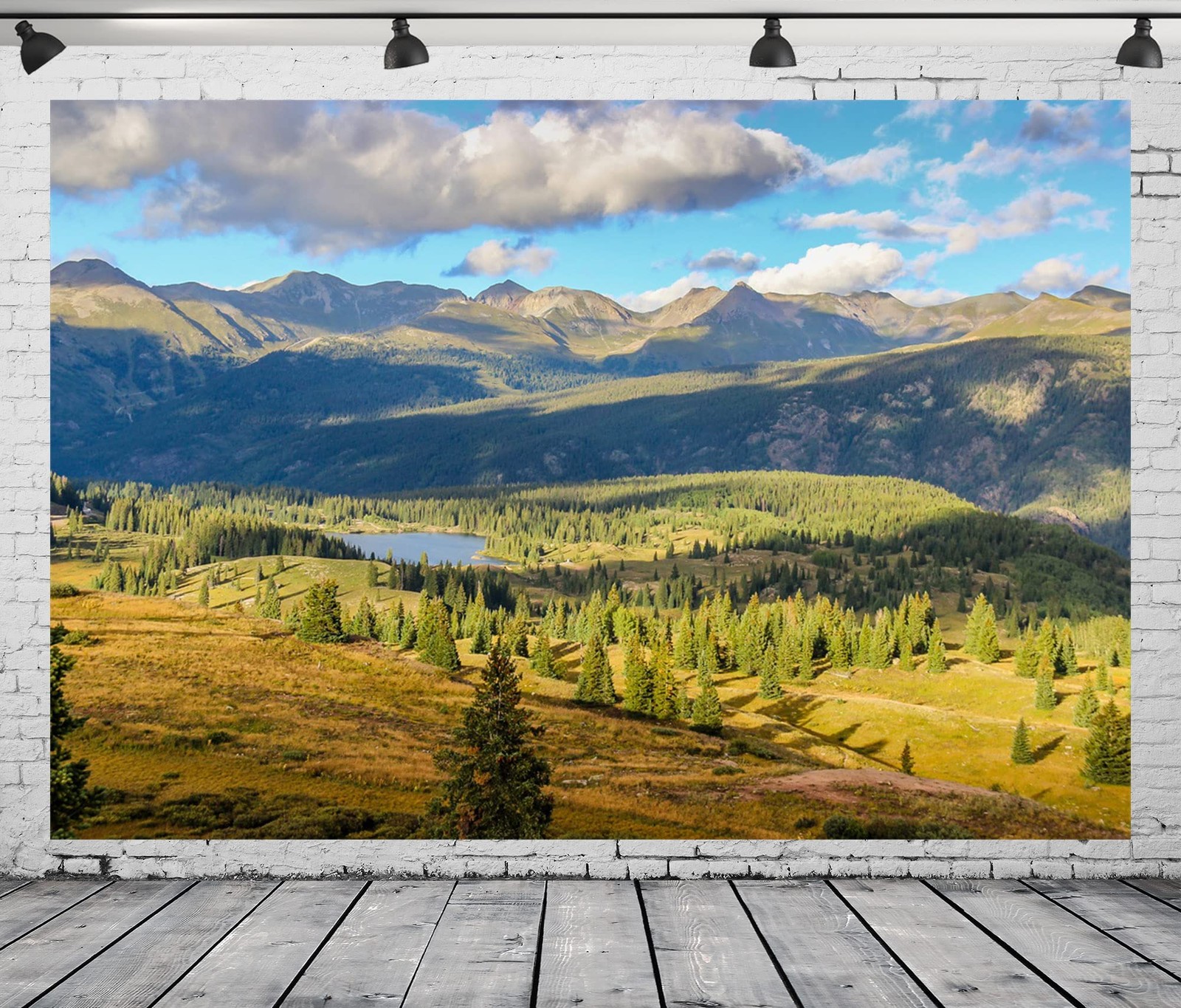 BELECO 7x5ft Soft Fabric Colorado Mountains Lake Backdrop 7x5FT, Mountain-26