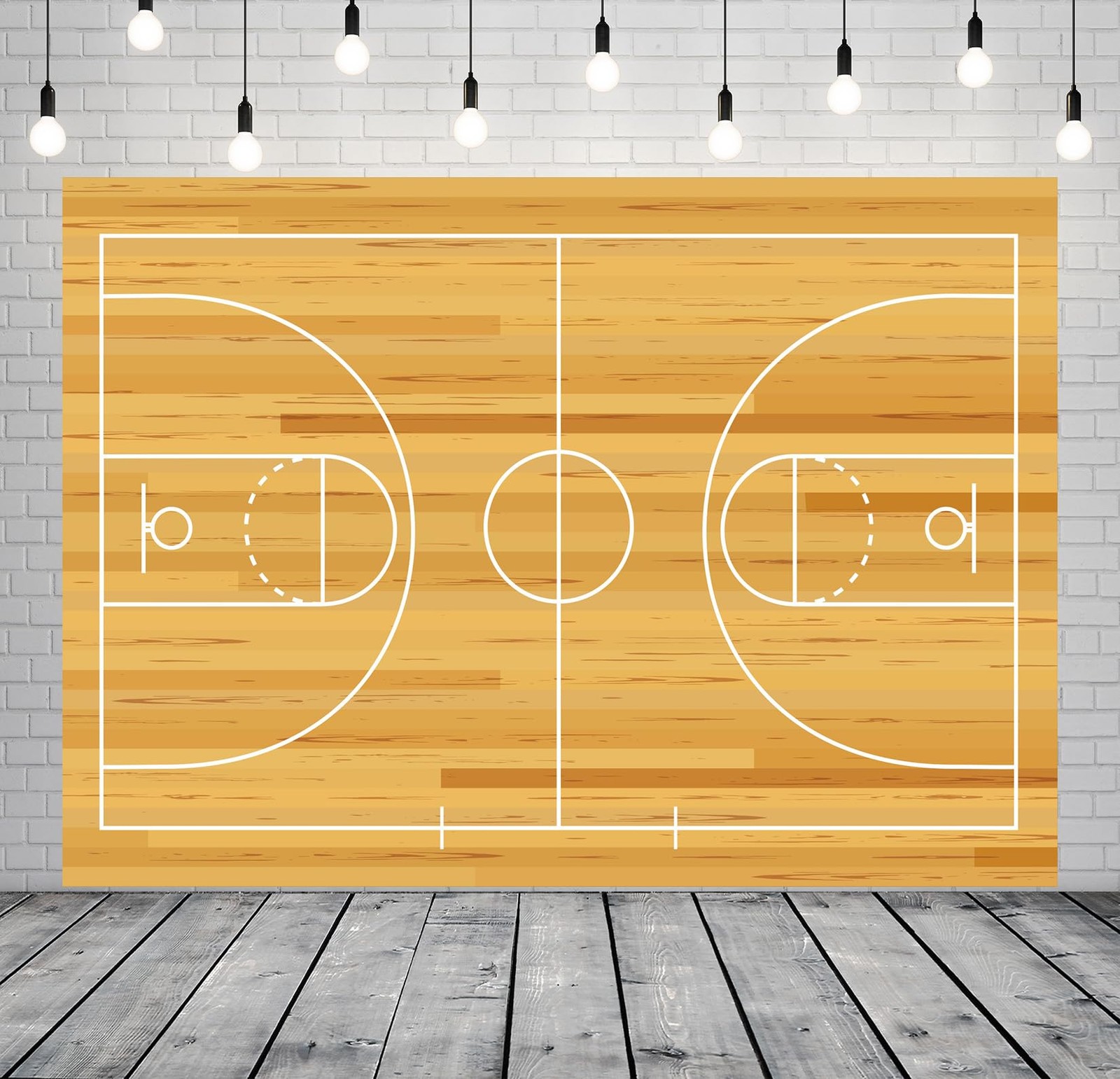 Basketball Court Backdrop Sports Stadium Birthday Photo Background 7×5 Feet