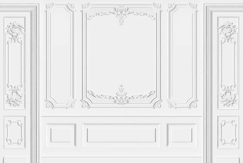 7x5ft Elegant White Wall Photography Backdrop Classic Interior Portrait Prop