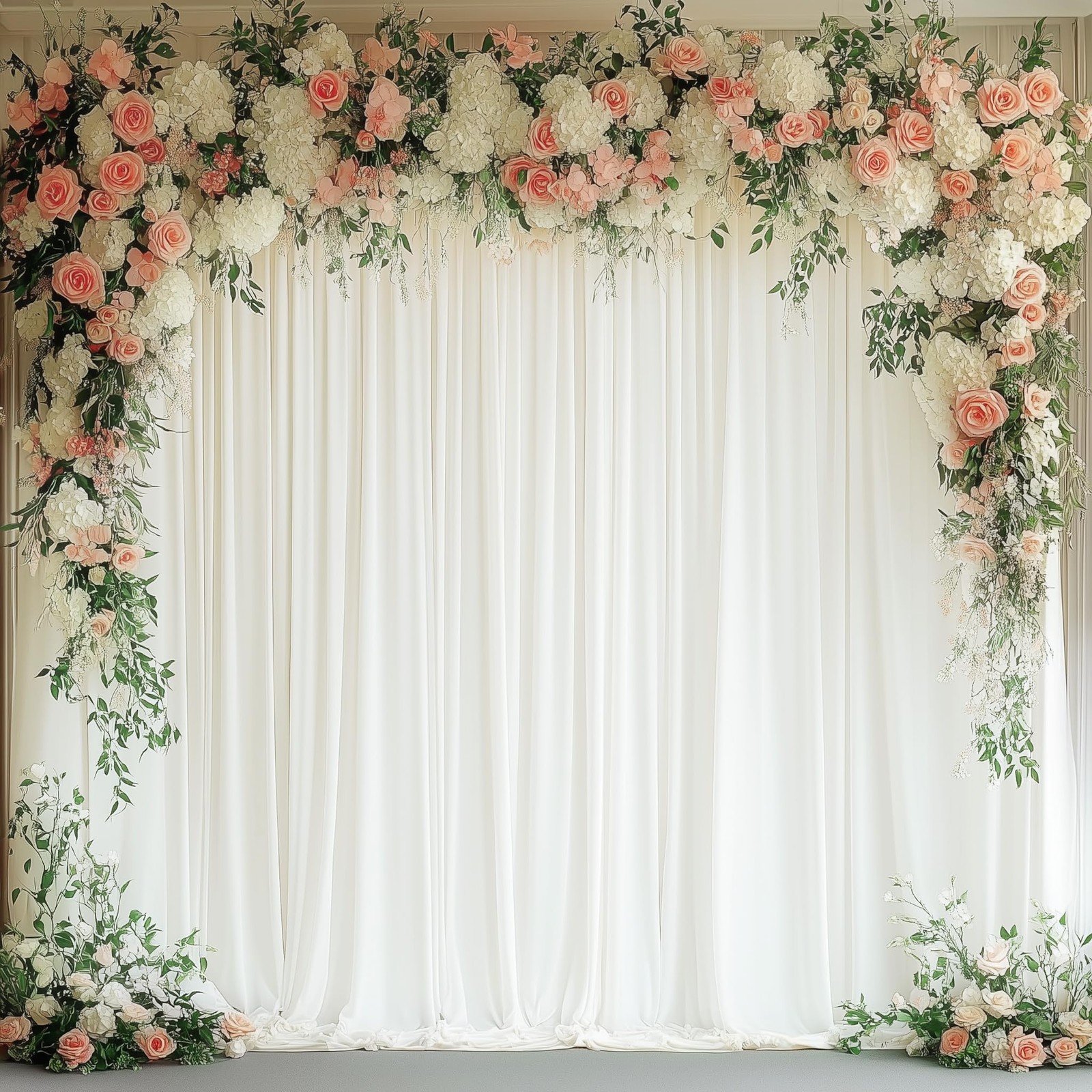 10x10FT Ivory Backdrop Curtains 2 Panels 5x10FT Polyester Wedding Party