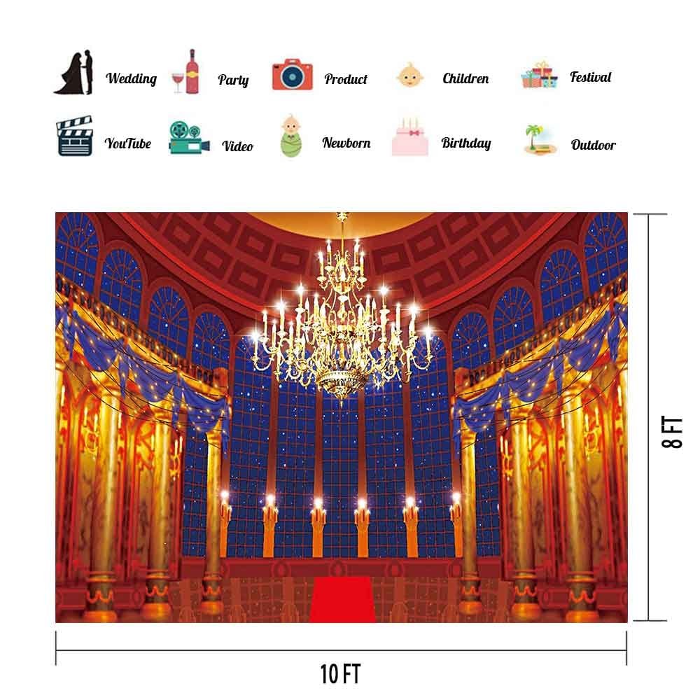 Ballroom Backdrop Beast’s Palace Background for Girl Princess Bell Party 10×8…