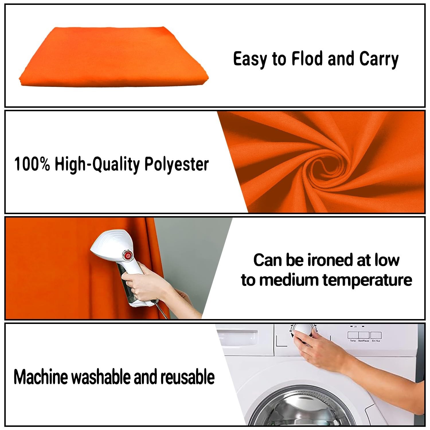 8x10FT Orange Screen Backdrop for Photography Solid Color Photoshoot Backgrou…
