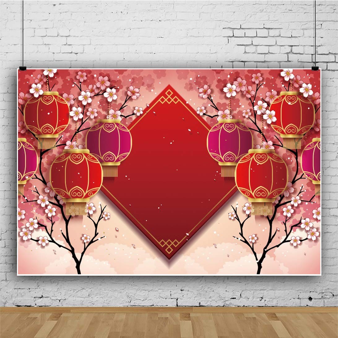 6.5x5ft Chinese New Year Party Backdrop Lunar New Year Photo Backdrop Year of…