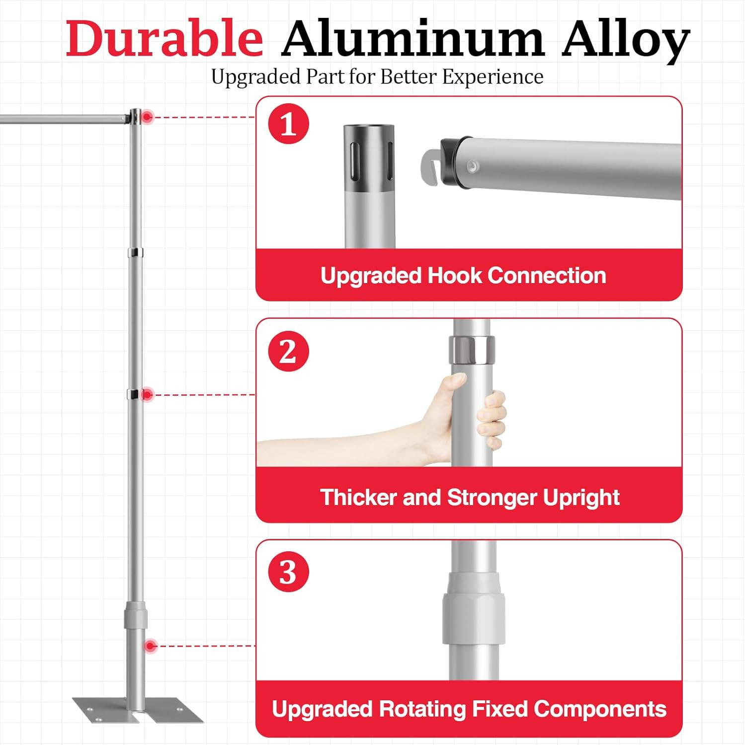 10X10Ft Heavy Duty Backdrop Stand Kit, Adjustable Pipe and Drape Photo Booth Fra
