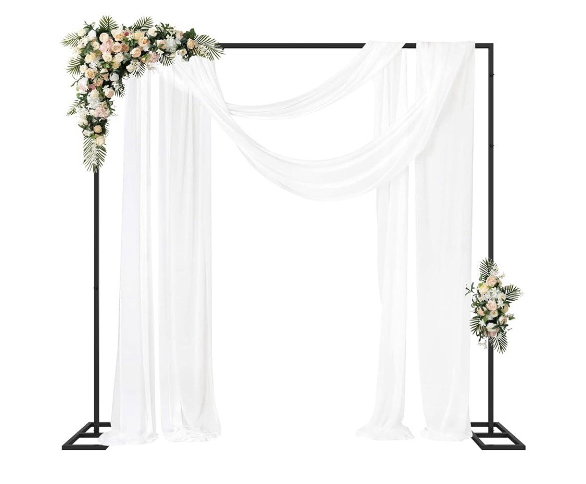 Fomcet 8FT x 8FT Backdrop Stand Heavy Duty with Base, Frame For Wedding Birthday