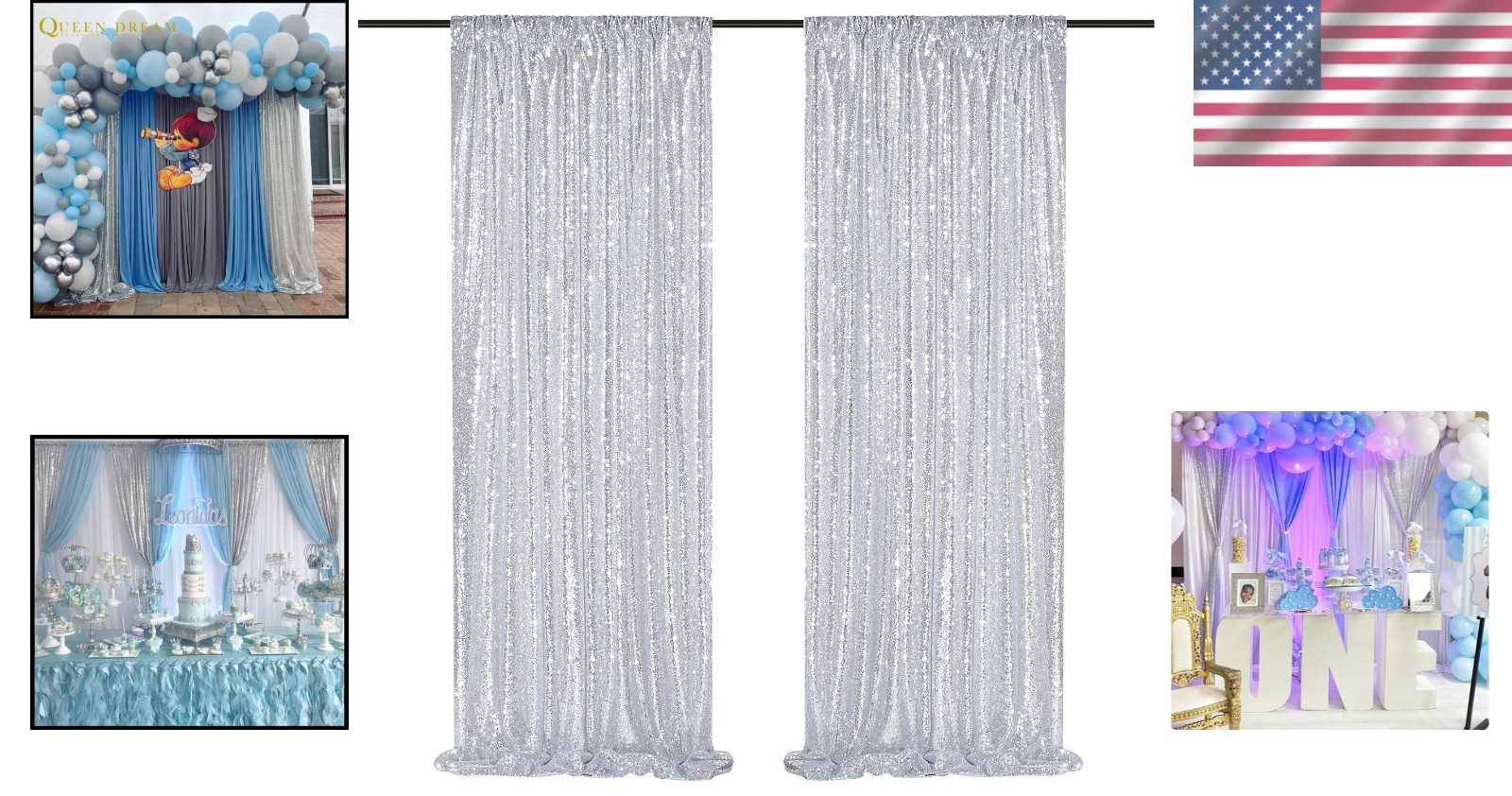 Lightweight Silver Sequin Backdrop Panels – Captivating Event Decor Solution