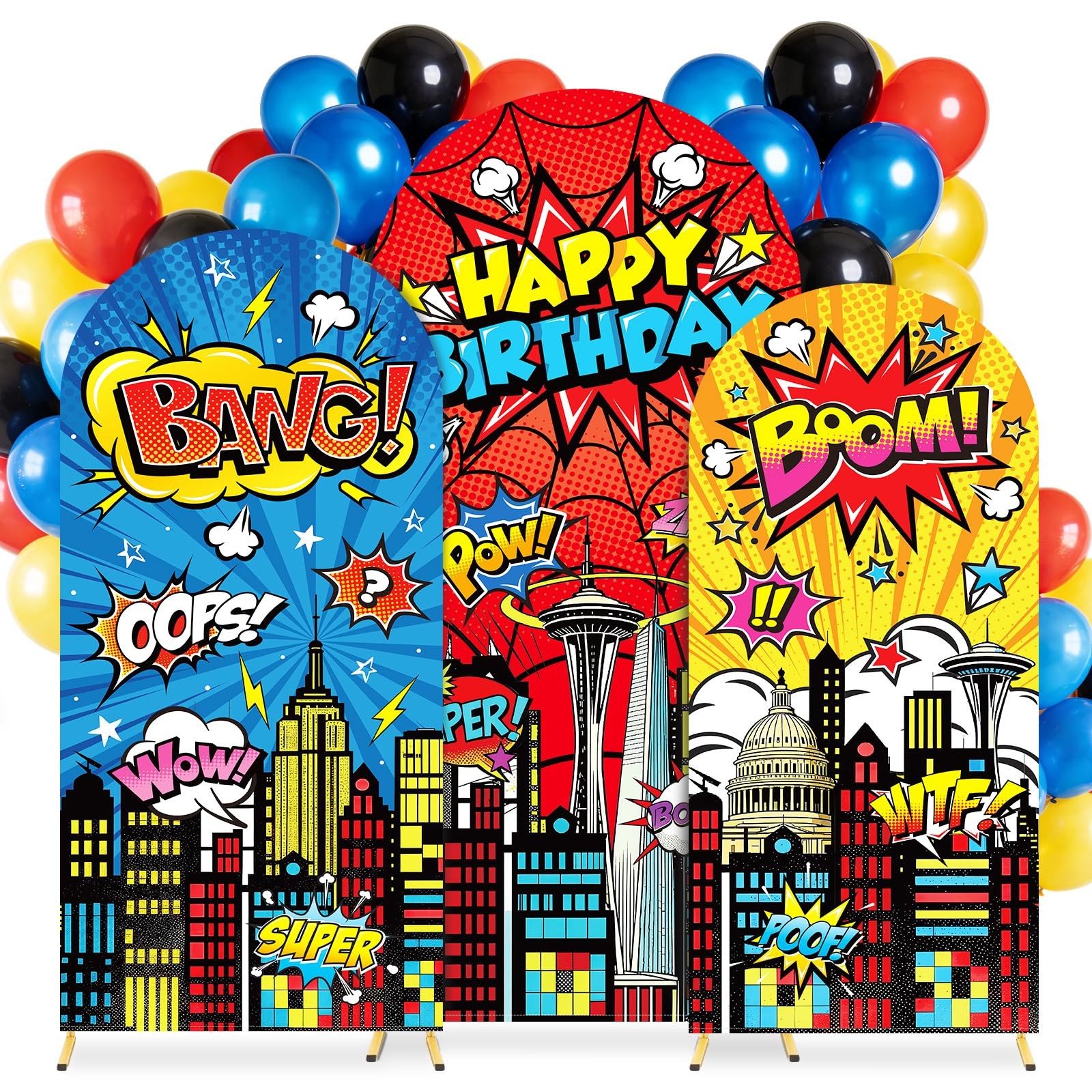 Arch Backdrop Cover Set of 3 4ft, 5ft, 6ft Premium Stretchy Spandex Backdrop …