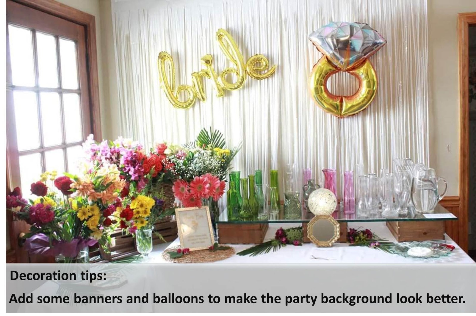 White Door Streamers Backdrop Curtains Tinsel Foil Fringe Party Decor 2 Packs