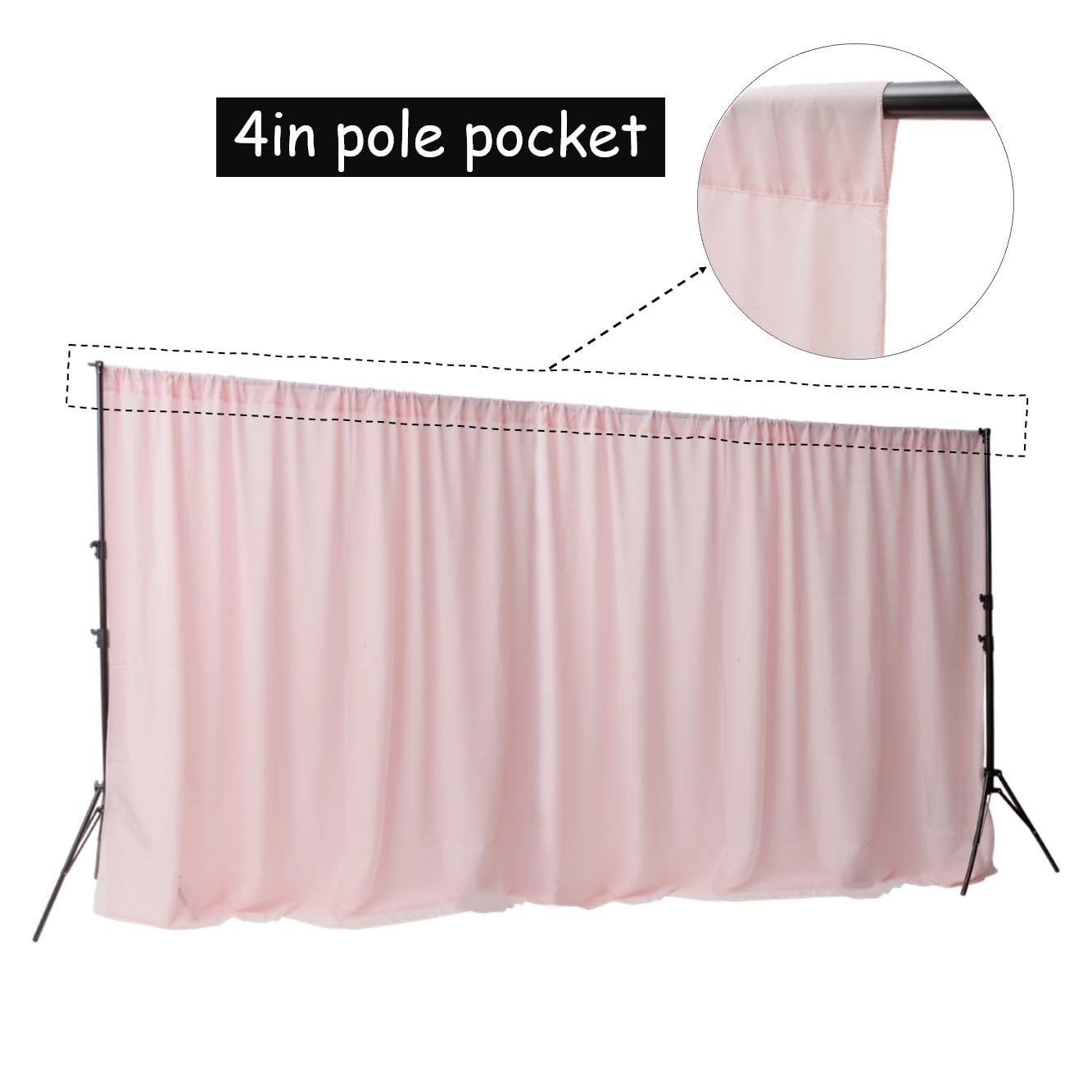 Two Layers Backdrop Made with One Piece Chiffon Tulle & Polyester. Use as Ext…