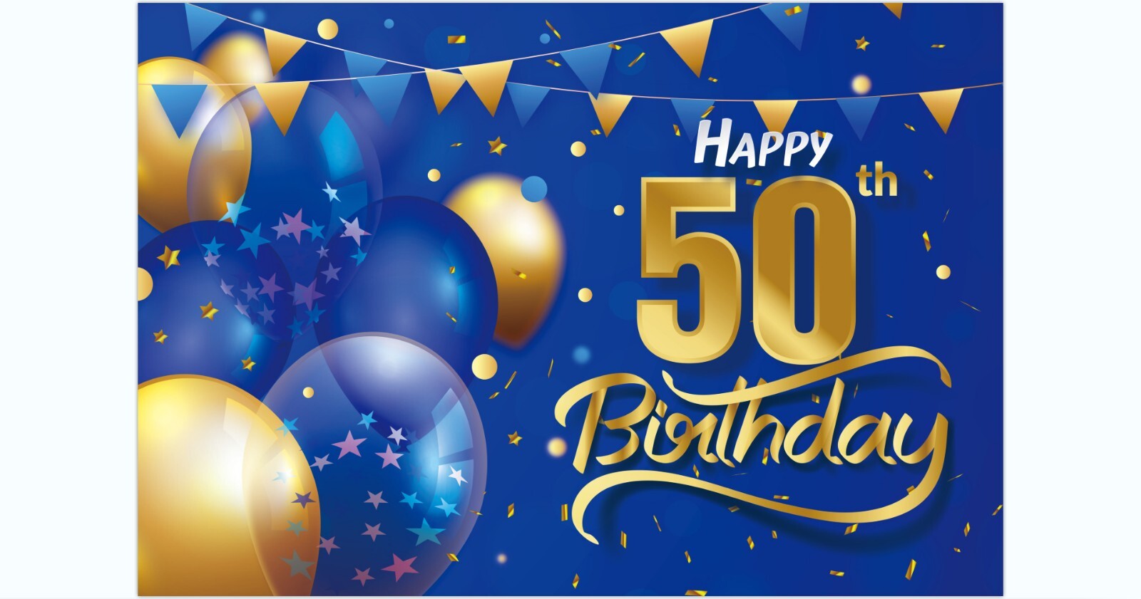 Men Happy Birthday Backdrop Navy Blue Gold Birthday Banner Vinyl Party Supplies