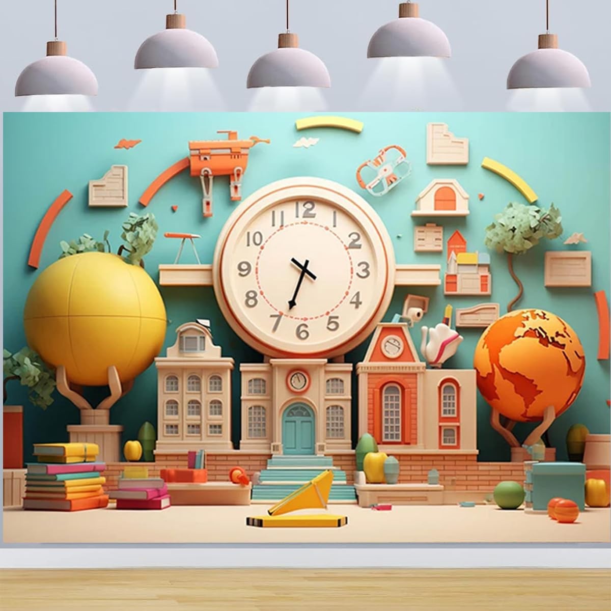 Back to School Photography Backdrop 7x5ft Kids Teacher Classroom Office Decor