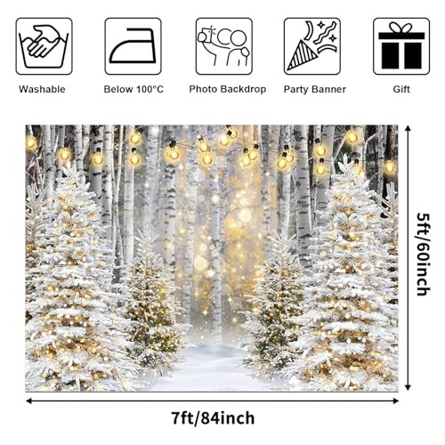Snowflake Backdrop – Winter Forest – Snowflake – 7x5ft