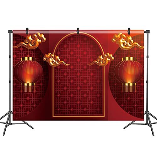 Chinese New Year Photography Backdrop Red Lantern Spring Festival 7x5ft Backg…