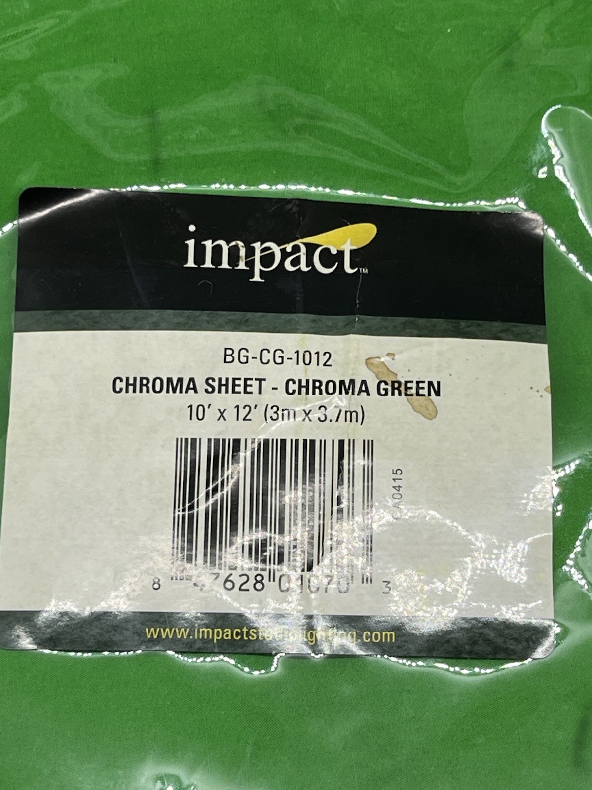 Impact BG-CG-1012 Chroma Green Muslin Background Sheet 10’ x 12’ Green Screen