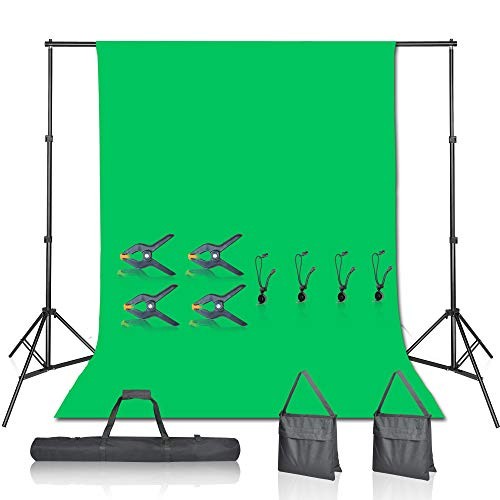 Green Screen Backdrop with Stand Kit, 7 x 10ft Photography Background 6×9 ft
