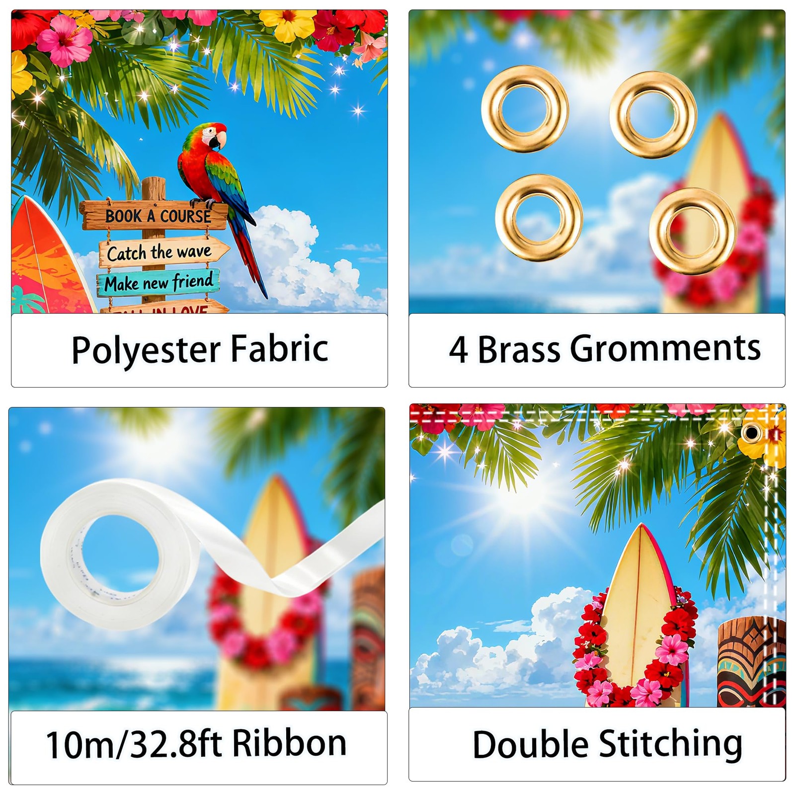 7x5FT Summer Hawaiian Beach Backdrop Tropical Ocean 7x5FT,