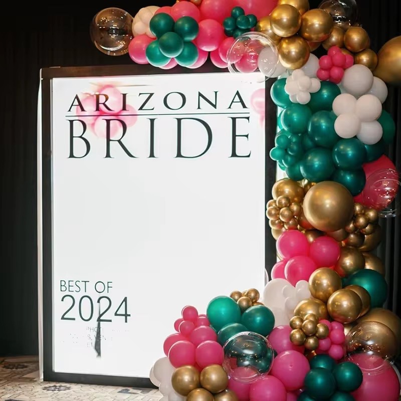 Magazine Photo Booth Box Wedding Photography Background with LED Light for Party