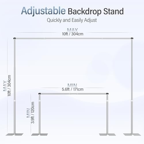 Wedding Backdrop Stand 10x10ft Adjustable Steel Pipe Drape