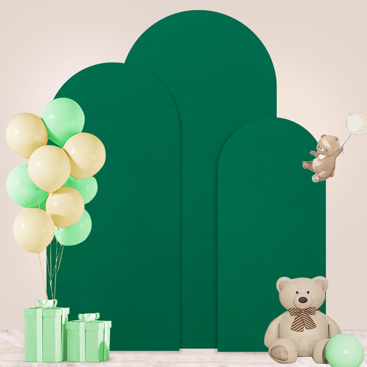FUHSY Set of 3 Wedding Arch Cover Green Arch Backdrop Covers 7.2FT 6.6FT 6FT …