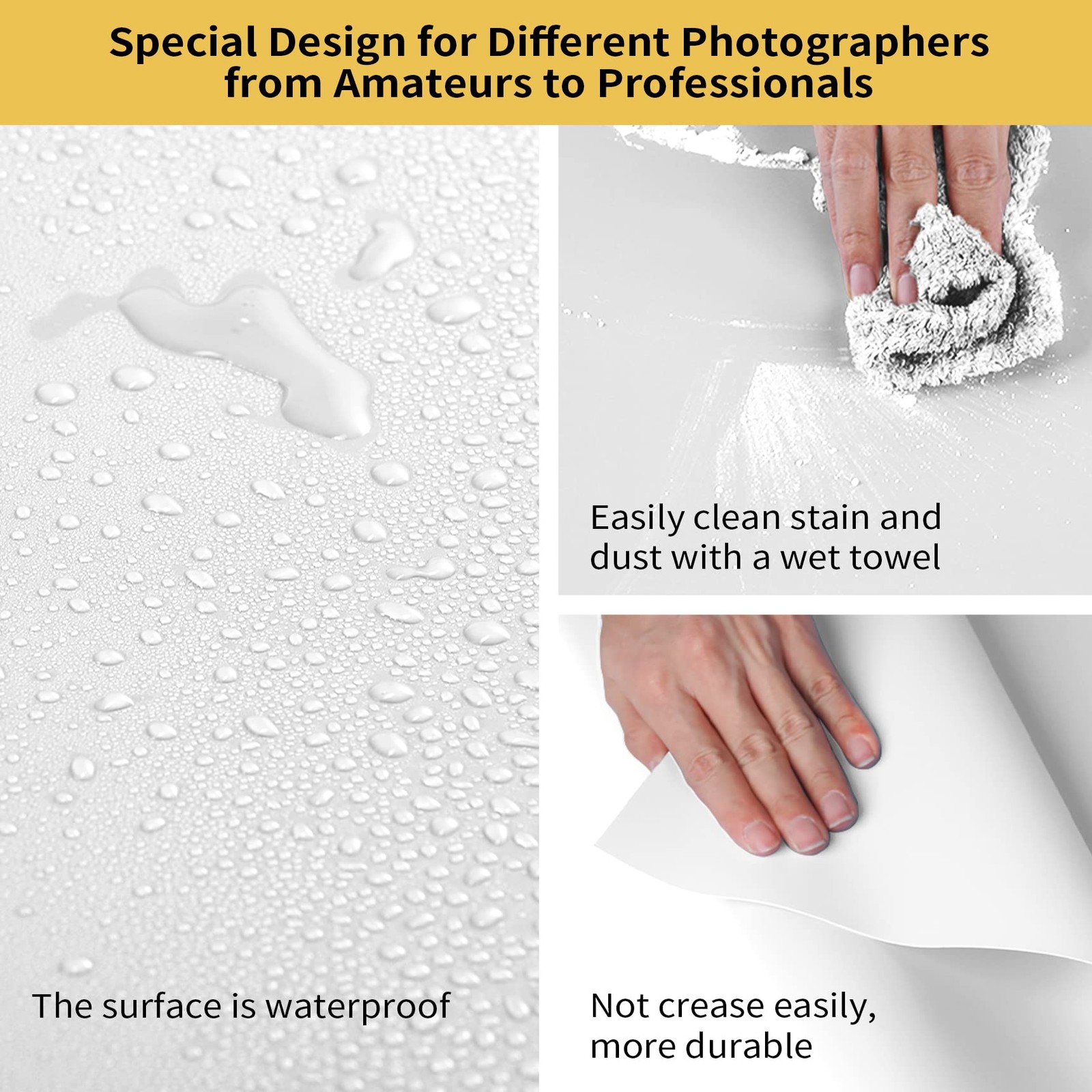 Meking 47.25X78.74 Inch PVC Backdrop 120*200cm, 47.25×78.74in White