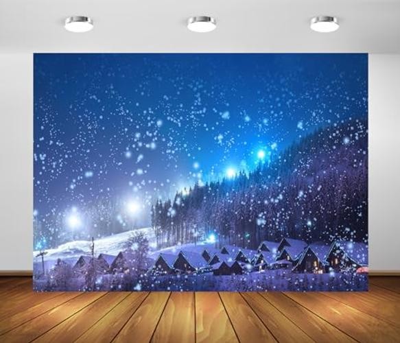 Blue Night Sky Fabric Backdrop for Winter – 5x3ft – Winter-003