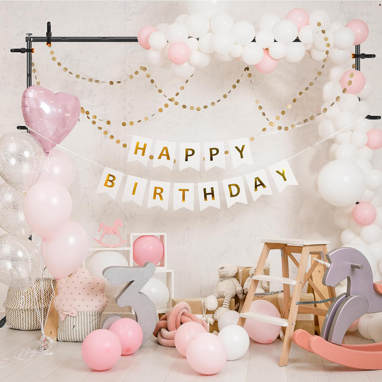 Backdrop Stand, Adjustable 10X7.5 FT Background Stand Backdrop for Parties, Phot