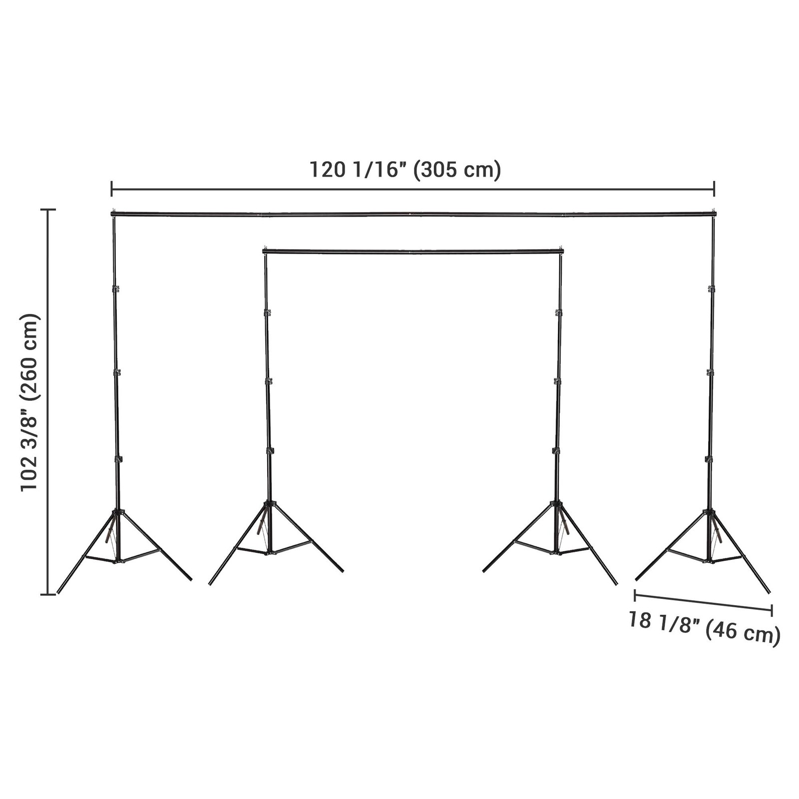 8.5x10Ft Photography Background Backdrop Stand Kit Adjustable Crossbar 6 Packs