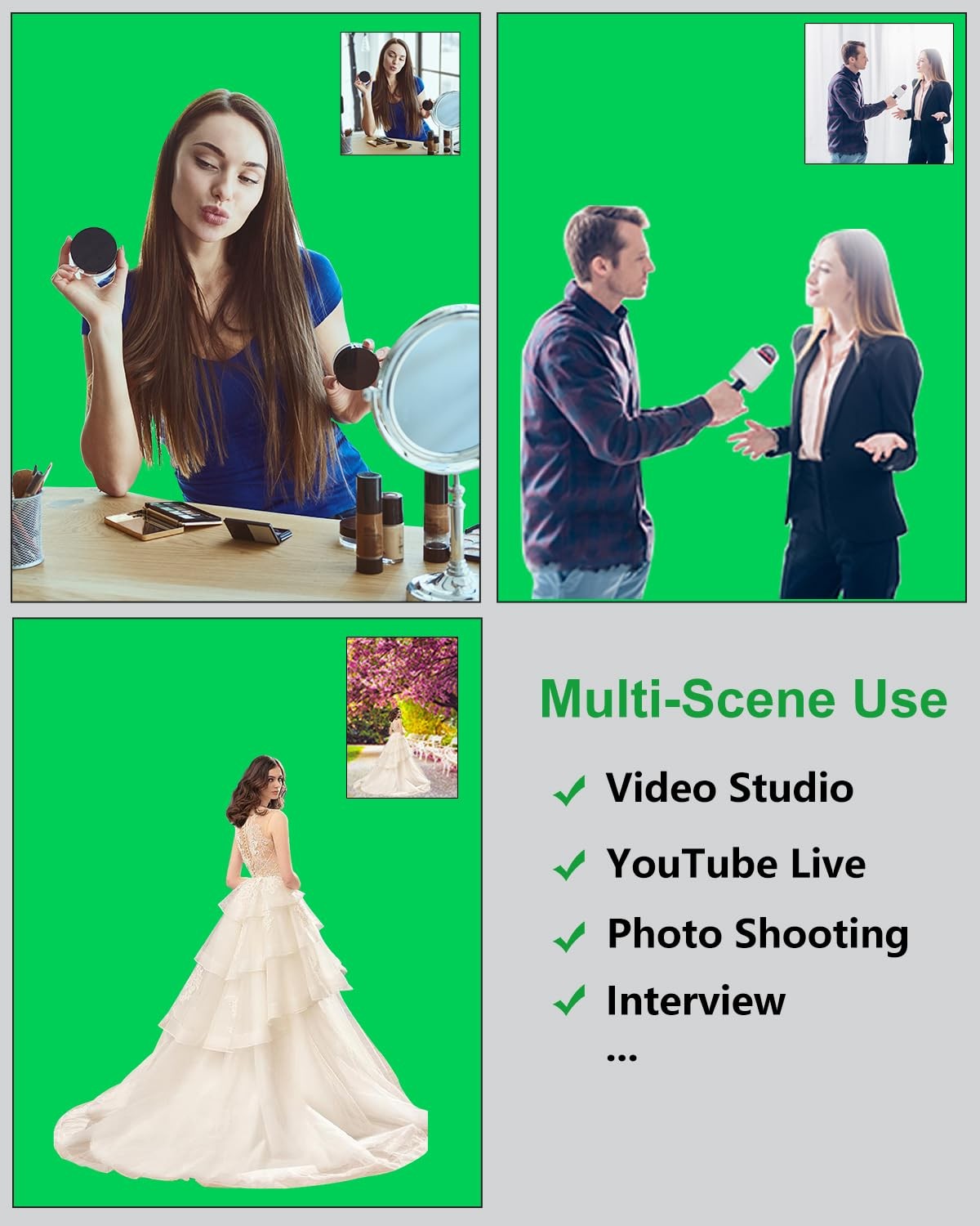 Green Screen Background for Photography, PULUZ Sheet 3.3*6.6FT