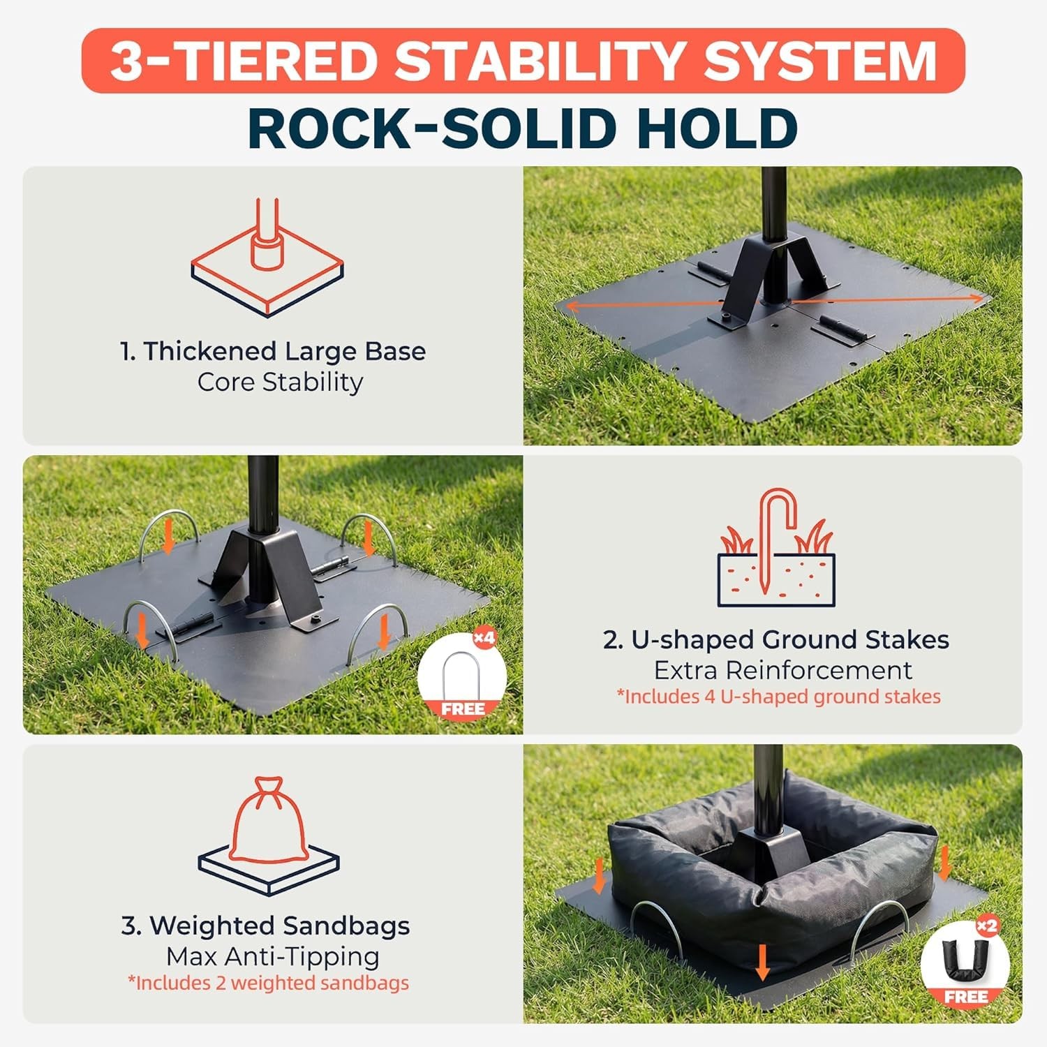 Heavy-Duty Tubular Background Stand Set, 12×10 Feet 12ft×10ft, Silver