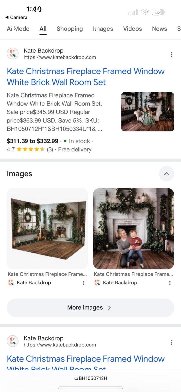 Kate Christmas Fireplace Wall Room Photography Backdrop 10’x8′ Microfiber