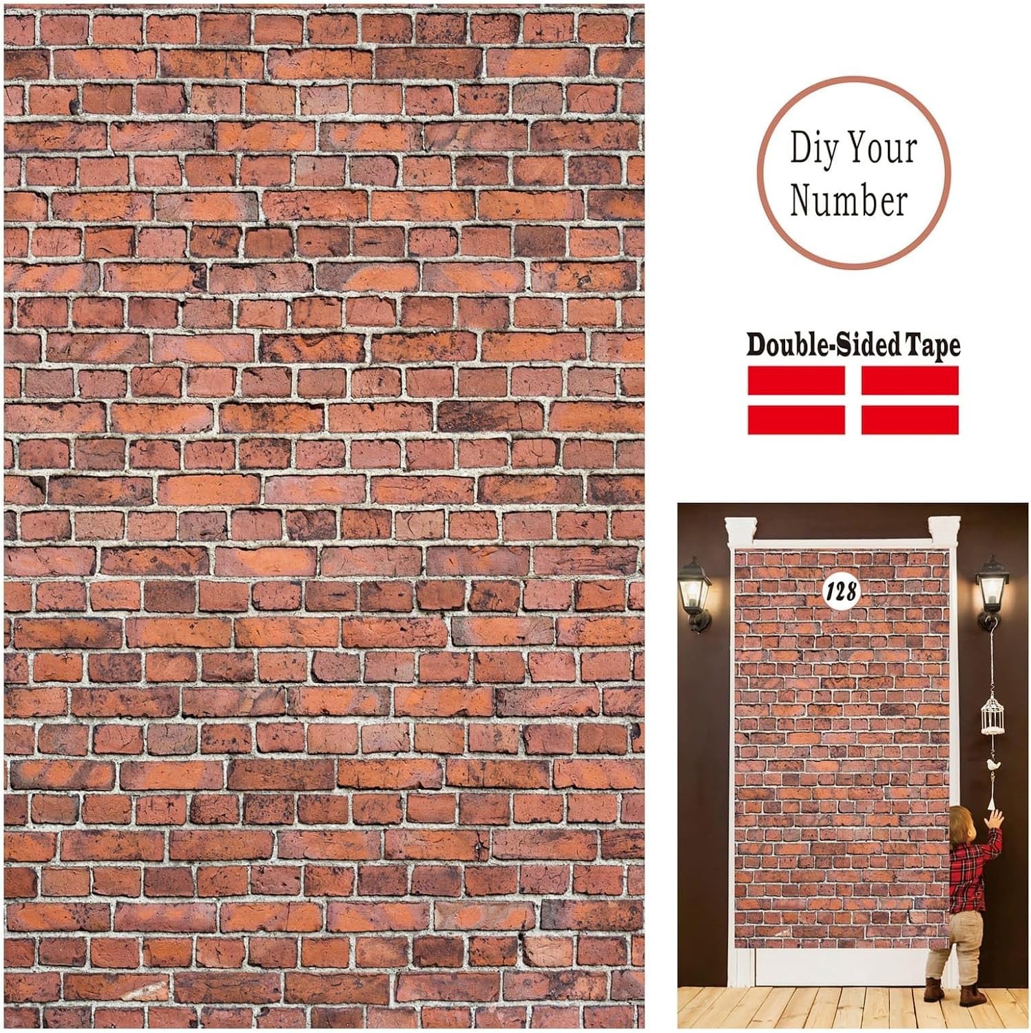 78.7″ x 49.2″ Old Red Brick Wall Curtain – Perfect for Halloween and Birthdays