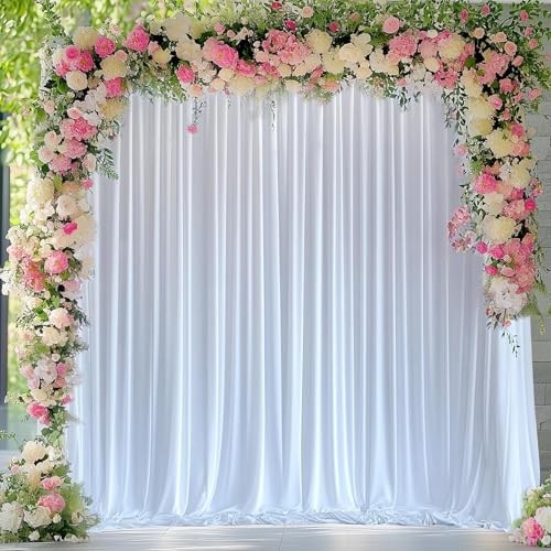 Backdrop Curtain for Parties 10x10FT Photo Backdrop Drapes for 10FTx10FT White
