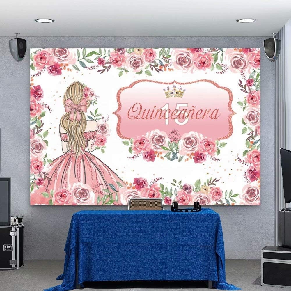 Girls 15th beautiful Birthday Photography Backdrop 9x6ft Princess Dress
