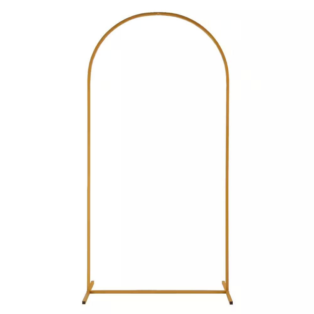 39.36 In. W X 78 In. H Gold Metal Backdrop Stand Arch Arbor