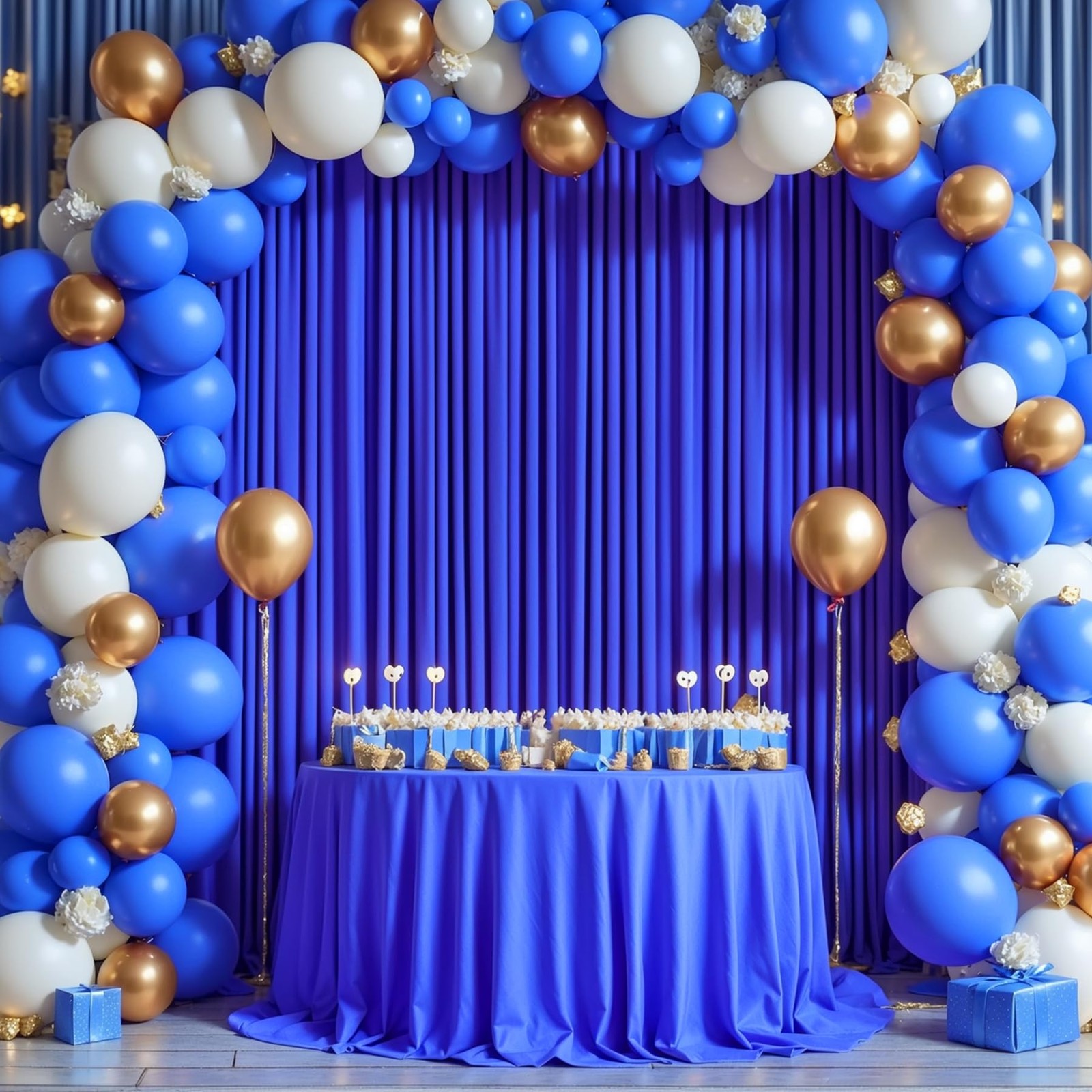16 x 10ft Royal Blue Backdrop Curtains 4 Panels for Graduations Retirement Ph…