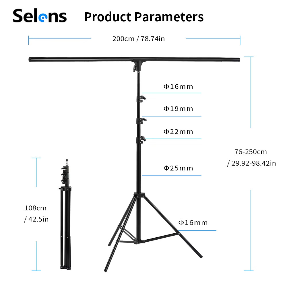 Hot T-Shape Background Support Metal Material Photography Backdrop Stand 150×250