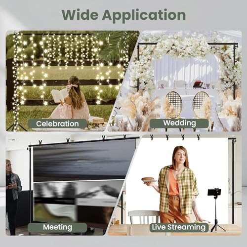 10×7 ft Backdrop Stand, Adjustable Photo Studio Background Stand Support Kit,