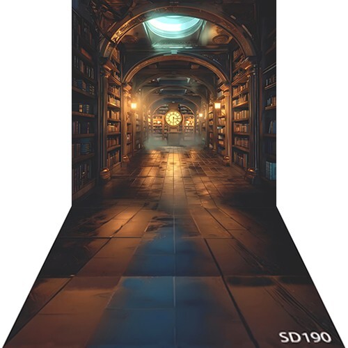 10’x20’CP Old Library Corridor Scene Microfiber Fabric background backdrop SD190