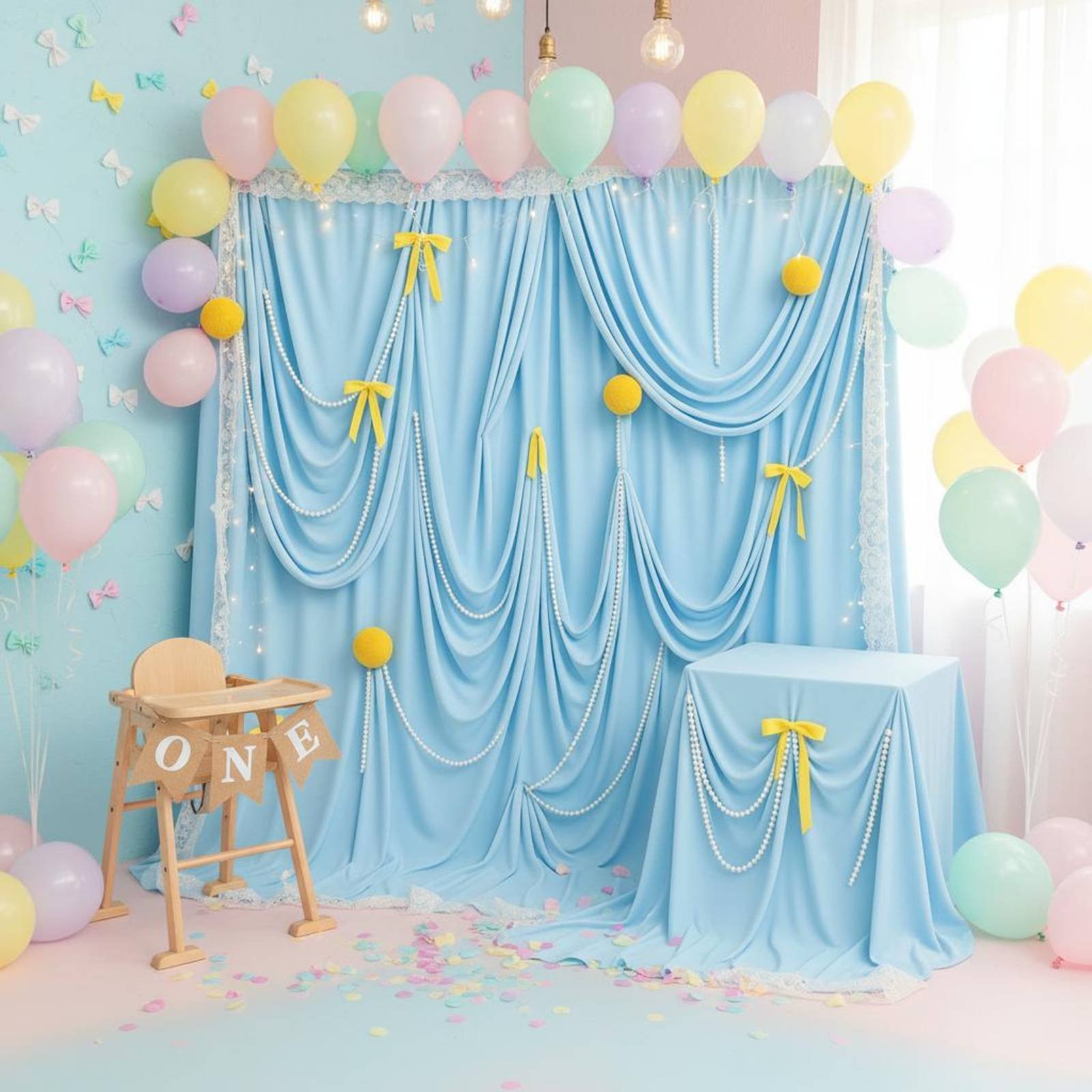 Bowknot Background Material Trendy Design Draped Photo Background